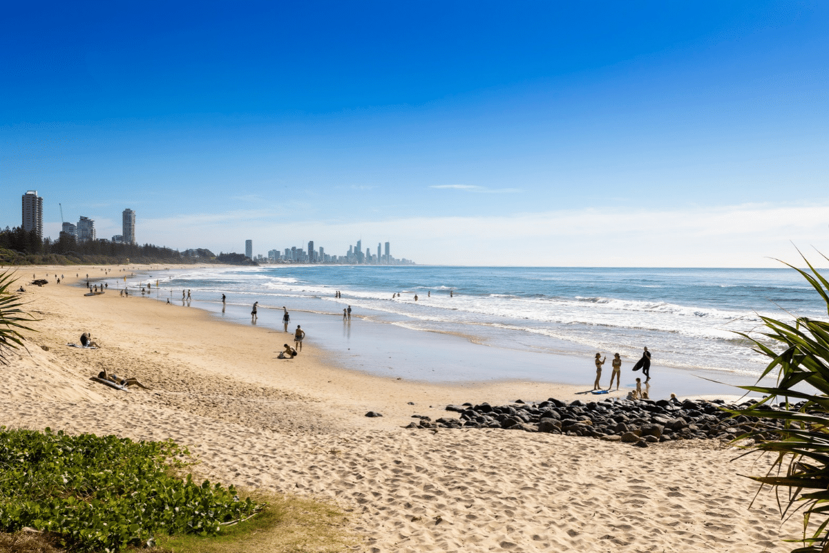 Gold Coast beach and coastal landscape highlighting lifestyle appeal when choosing an investment location on the Gold Coast.