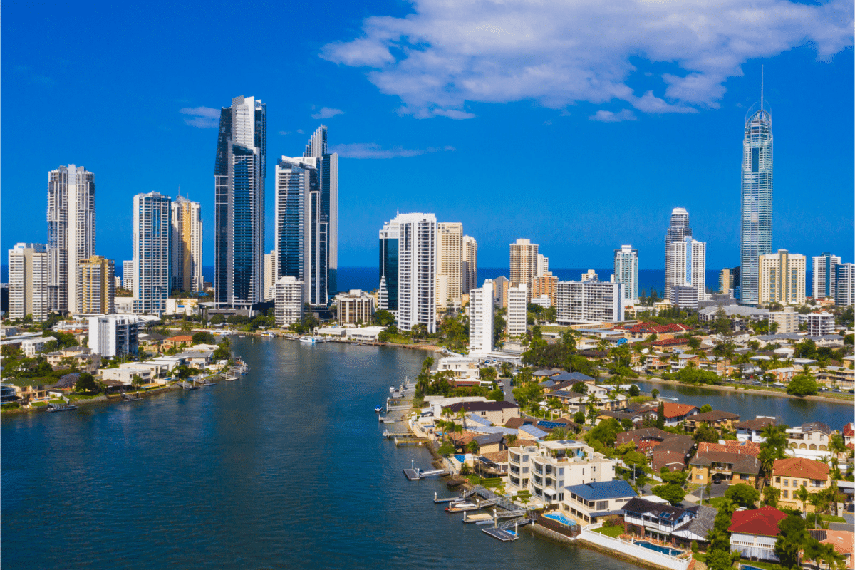 Gold Coast skyline highlighting tourism and property investment opportunities in Queensland.